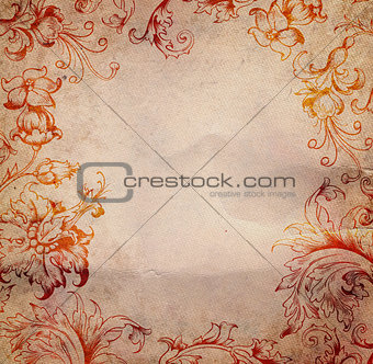 Vintage background with floral ornament