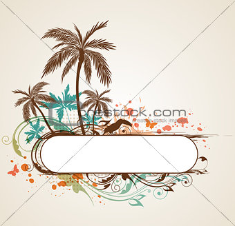 Tropical background with palms