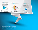 Origami Flat style flyer design or Brochure template