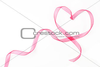 Heart shaped ribbon with copy space.