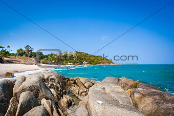 Tropical beach - vacation nature background on Koh Samui, Thailand
