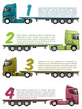 Truck infographics design with various choices