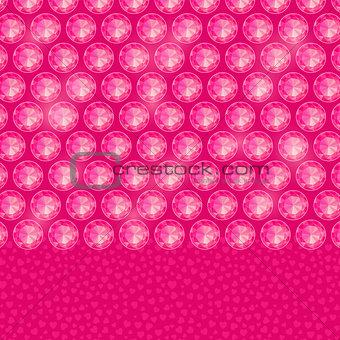 Round Gemstones on Pink Background