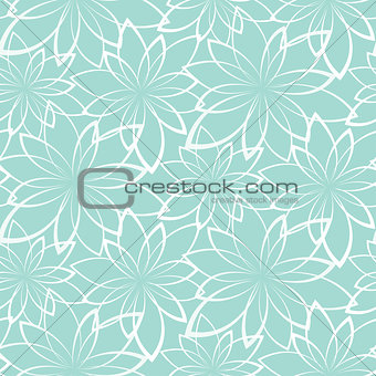 Vector seamless background. Flowers on a light blue background