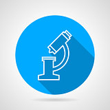 Flat blue icon for microscope