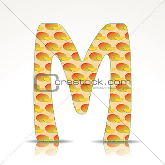 The letter M of the alphabet made of Mango
