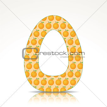 The letter O of the alphabet made of Orange