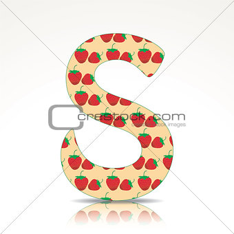 The letter S of the alphabet made of Strawberry