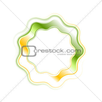 Abstract bright wavy logo ring