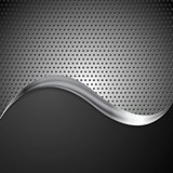 Abstract perforated metal background and steel wave