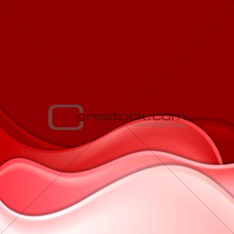 Red elegant waves vector backdrop