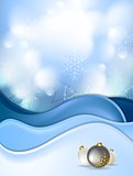 Blue snowdrift and Christmas balls