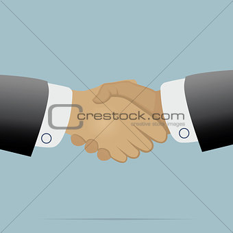 Handshake on blue background vector illustration