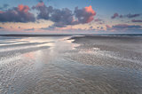 low tide on North sea during sunrise