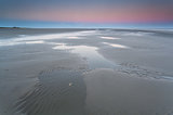 low tide on North sea and sunrise