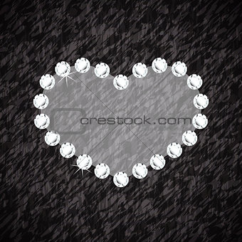 Heart symbol of brilliant diamonds