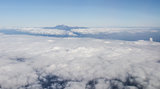 Volcano Teide, aerial view from window of airplane