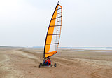 land sailing on the beach in spring