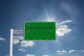 Composite image of green billboard sign
