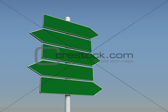 Composite image of green signpost