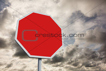 Composite image of hexagon sign