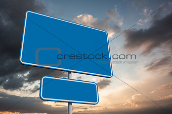 Composite image of blue billboard