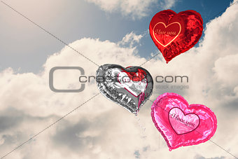 Composite image of valentines love hearts