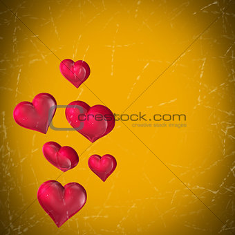 Composite image of floating love hearts