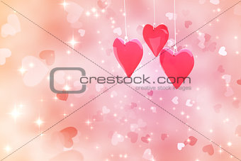 Composite image of love hearts
