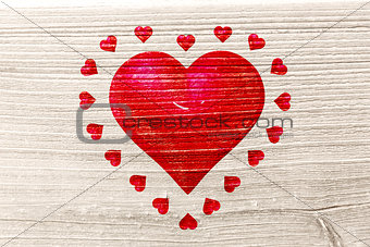 Composite image of red love hearts