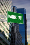 Work out against low angle view of skyscrapers