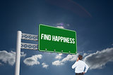 Find happiness against sky