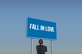Fall in love against blue sky