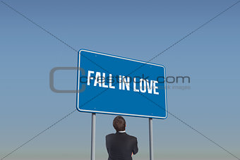 Fall in love against blue sky
