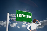 Lose weight against sky