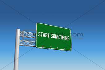 Start something against blue sky