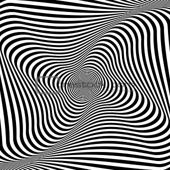 Illusion of rotation movement. Abstract op art background. 