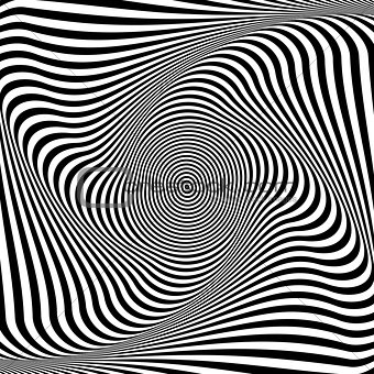 Torsion illusion. Abstract op art background.