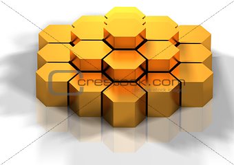 Hexagonal background concept rendered
