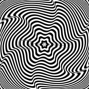 Illusion of rotation movement. Abstract op art illustration. 