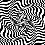 Illusion of vortex movement. Abstract op art illustration. 