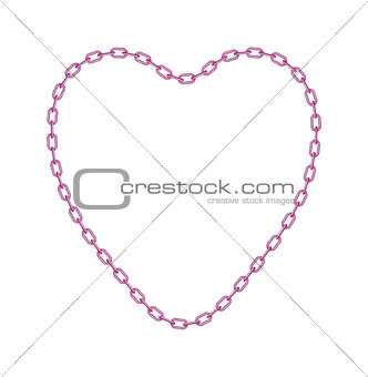 Pink chain in shape of heart