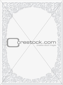 Abstract paper floral frame. Vector illustration