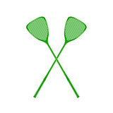 Two crossed fly swatters