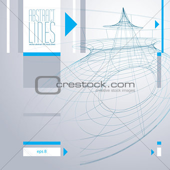 Abstract background, 3D abstract lines vector illustration, clea