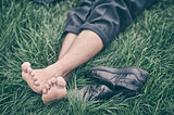 Man lying on the grass  