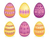 Colorful vector easter eggs isolated on white background.
