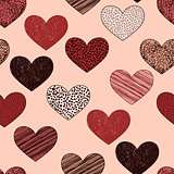 Vector seamless Pattern with Hearts