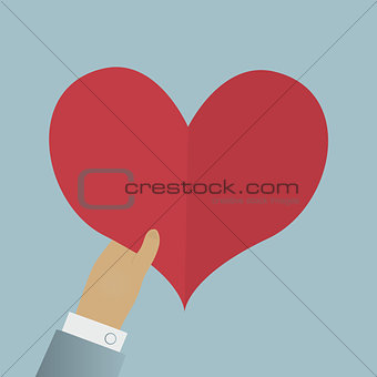 Valentine day greeting card in flat style