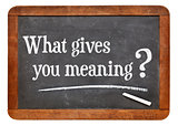 What gives you meaning ?